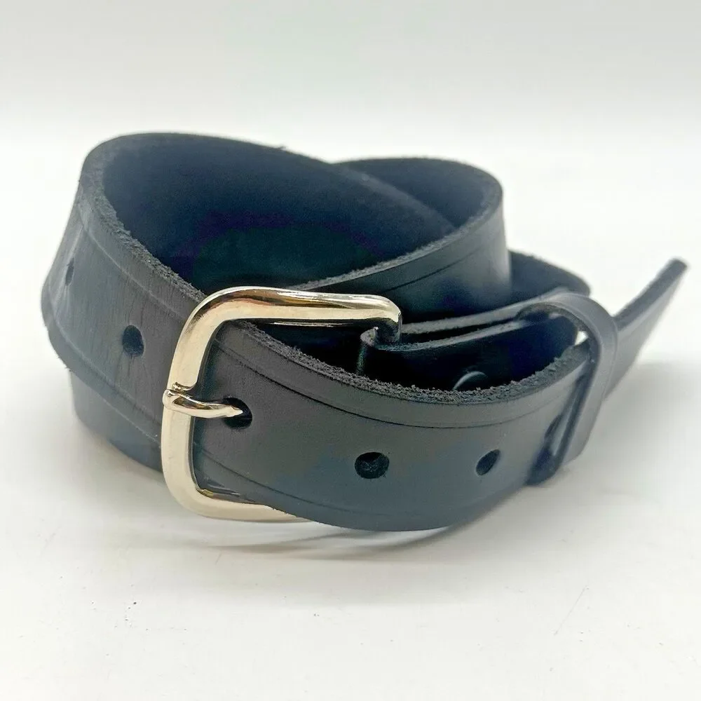 Boston Black Leather Belt US Postal Approved 6607 Men's 48 Made in USA PE-2-2669
